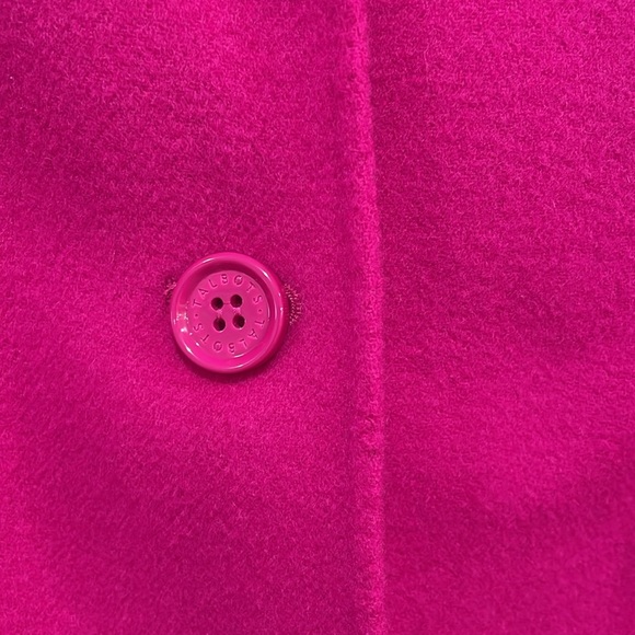 Talbots pink ruffle collar button blazer light wool jacket size 12 petite - Picture 4 of 16